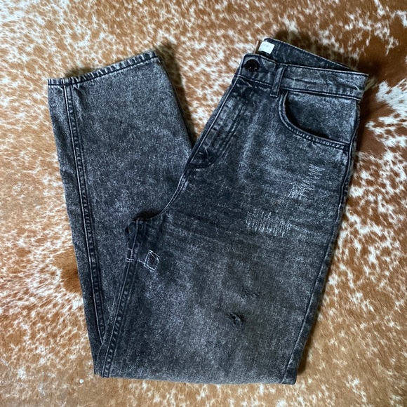 Sandro Paris, Destroyed and Repaired Boyfriend Jeans Charcoal Grey - Picture 7 of 13